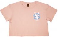 Stay Winning Pale Pink/Light Blue Crop Top Tee