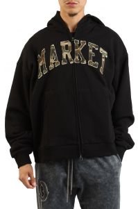 Camo Arc Appliqué Logo Zip-Up Hoodie
