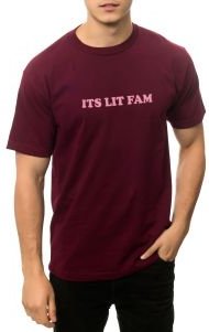 The Its Lit Fam Tee in Burgundy