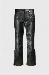 Faux Fur Vegan Leather Double Jeans