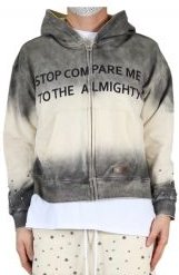 NOEL French Terry Long Sleeve Crop Top Full Zip Hoodie