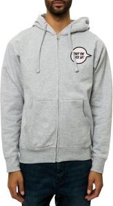 The STFU Zip-Up Hoodie in Heather Grey