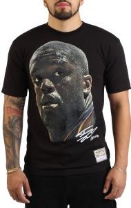 Shaquille O'Neal Los Angeles Lakers Black Hardwood Classics Real Big Face Player T-Shirt