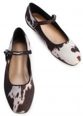 Cow Print Mary Jane Flat 