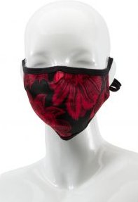 BRED Floral Silk Mask in Black/Red