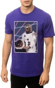 The Astro Sloth Tee in Purple
