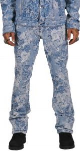 FLEX Men's premium jacquard flare stacked fit denim pants