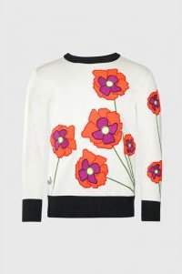 Opium Poppy Flower Knit Sweater