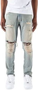 Distressed Antique Wash Tapered Jeans