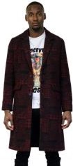 Kearny black and burgundy houndstooth pattern Wool Coat Jacket