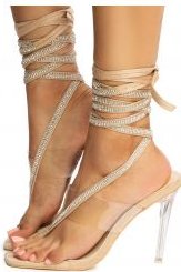 Brunch Time Strappy Clear High Heels
