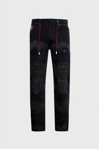 Embroidery Lines Comfortable Denim Jeans