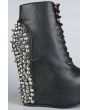 The Spike Damsel Shoe in Black and Silver 2