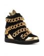 The Almost Chain Sneaker in Black Suede and Gold 1