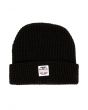 The Waffle Knit Badge Beanie in Black 1