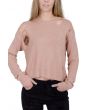 Vintage Distressed Knit Top in Light Mauve 1