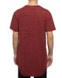The Elongated Ripped Tee Contrast Zipper in Burgundy 3