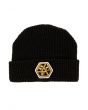 The Waffle Knit Knot Beanie in Black 2