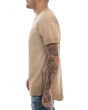 The Chroma Pigment Washed Side Zip Tee in Tan