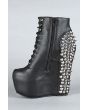 The Spike Damsel Shoe in Black and Silver 4