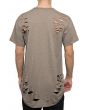 The Elongated Distressed Tee in Brown 3