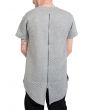 Elongated Zipper-Back Quilted Tee in Gray 3