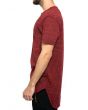 The Elongated Ripped Tee Contrast Zipper in Burgundy 2