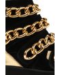 The Almost Chain Sneaker in Black Suede and Gold 2