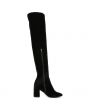 Cienega Black Velvet Heeled Thigh-High Boots 2