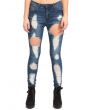 The High Waist Distressed Skinny Jeans in Denim Blue 1