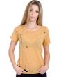 Mindy Distressed Top in Mustard 4