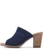 Toms for Women: Majorca Mules Navy Nubuck Perforated 1
