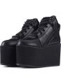 Y.R.U. for Women: Qozmo Hi Black Platform Sneakers 3