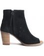 Toms for Women: Majorca Perforated Black Suede Heel Booties 2
