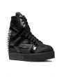 The Rodman Spike Sneaker in Black Pony Fur and Silver 1