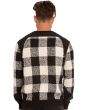 The Plaid Fleece Sweatshirt in Black & White 3