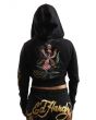 Tigers Orchid Black Crop Zip Hoodie 3