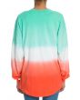 The Tess Women's Long Sleeve Ombre Football Tee in Blue and Orange 4