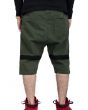 Drop Crotch Twill Jogger Shorts in Olive 3
