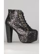 The Lita Shoe in Black Glitter 1