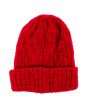 The Sinclair Contrast Stitch Beanie in Red 2
