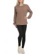 The Knit Dolman Sleeve Top - Crooks Femme in Dark Taupe 2