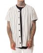 The Pinstripe Baseball Jersey in White and Black