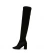 Cienega Black Velvet Heeled Thigh-High Boots 1