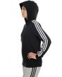 The Women's CO FL 3 Stripes Full Zip Hoodie in Black and White 3
