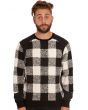 The Plaid Fleece Sweatshirt in Black & White 1