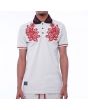 The New Life Embroidered Polo Shirt in Cream 1