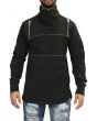 Patched Ski Neck Sweater in Black 1