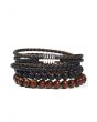 3 Pack Wrap Leather and Wood Bracelet Set 1