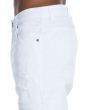 The Distressed Biker Shorts in White 4